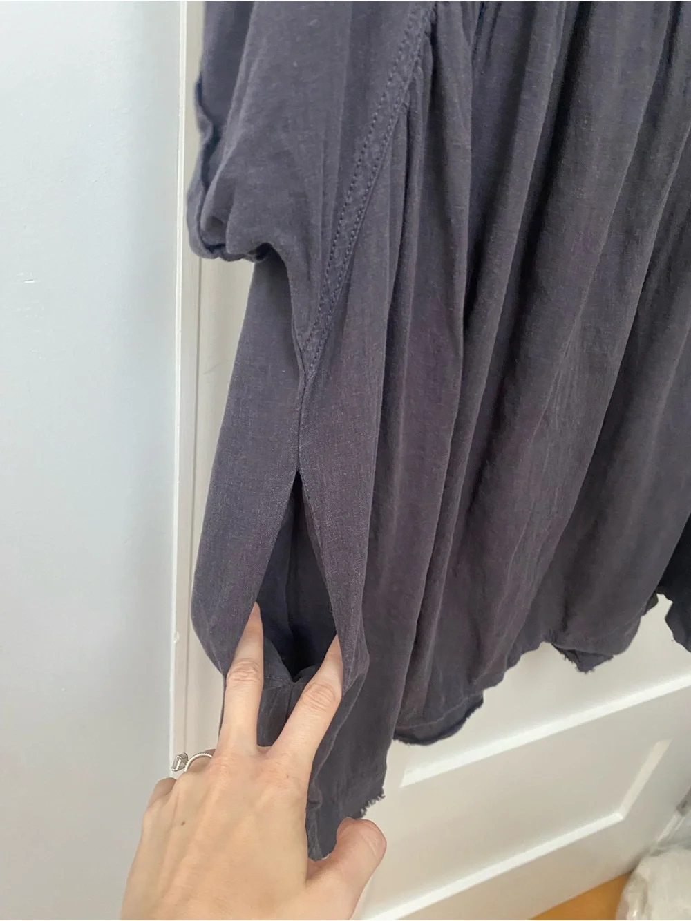 Free People moon city relaxed fit short sleeve gray blouse - Picture 10 of 10